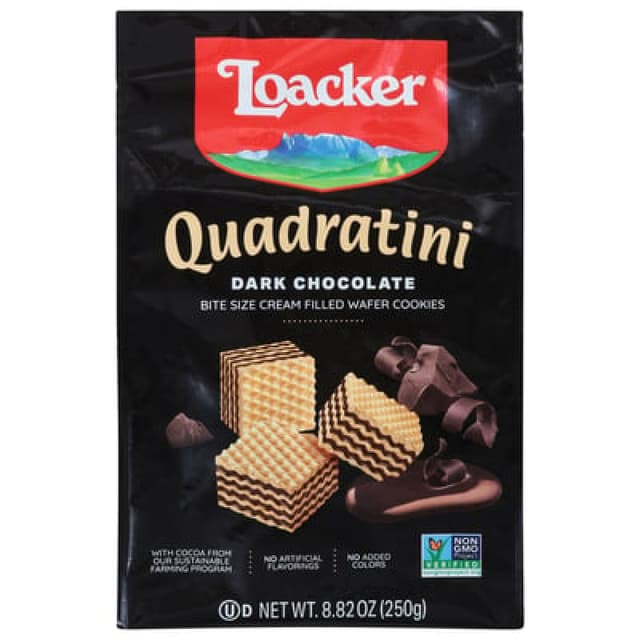 Loacker Quadratini Wafer Dark Chocolate, 250g